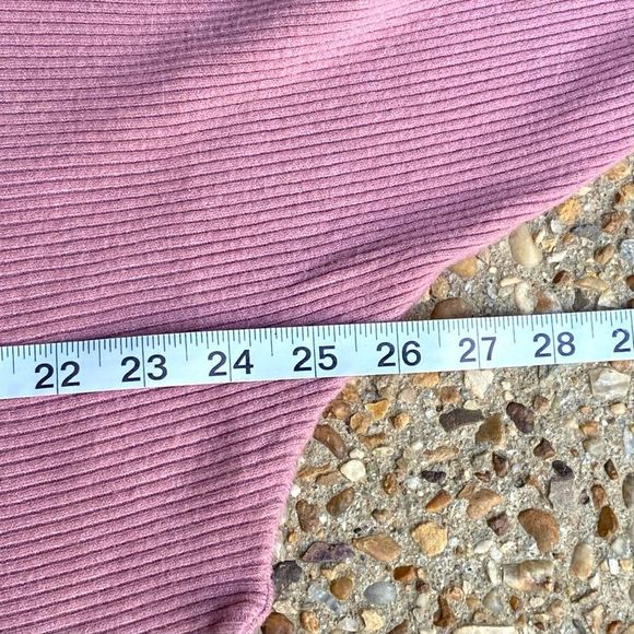 Carmen Marc Valvo Ribbed Dolman Sleeve Dusty Rose Pink Sweater Size L - Picture 6 of 10